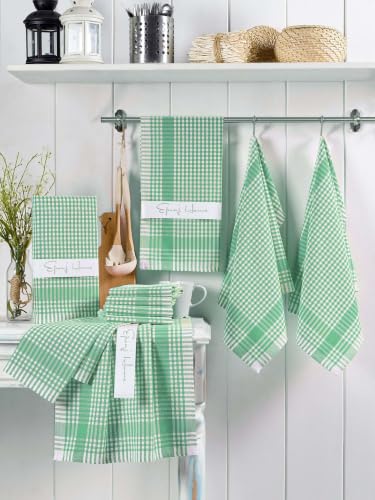 Foutastic Soft Green Hand Towel Set (10-Piece) 45 x 65 cm - 80% Cotton, 20% Polyester - Gentle Cycle at 30??C, Ideal for Home and Spa