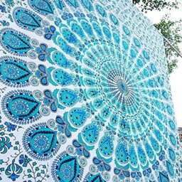 Popular Handicrafts Tapestry Wall Hanging Hippie Mandala Bohemian Hippy Psychedelic Design Indian Indian Magical Tapestries Bedspread 84 x 90 Inches (215cm x 230cm) Red Yellow