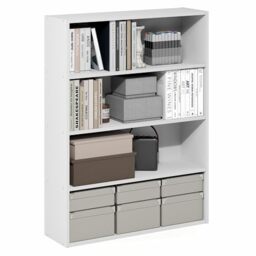 Furinno PASIR Book Shelf, 4-Tier Bookshelf with Open Storage Shelf, Standing Bookcase, 23.62 x 79.5 x 106.2cm, Easy Assembly, for Home Office, Bedroom, Living Room, White