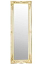Large Ivory Ornate Antique Style Dress Big Wall Mirror 4Ft6 X 1Ft6 135cm X 45cm
