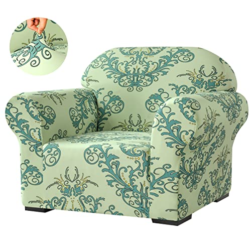 SU SUBRTEX Soft Stretch Sofa Cover 1 Piece Covers for Living Room Furniture Protector Elastic Couch Slipcovers for Kids/Dogs(Chair, Green)