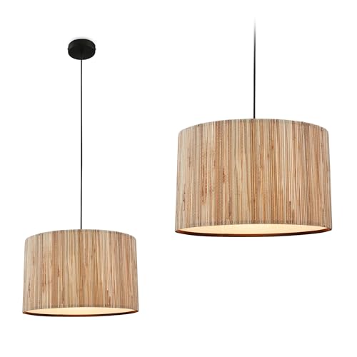 BRILONER Seagrass Pendant Light Shade E27 Maximum 10 W Boho Aesthetic Hanging Dining Table 35 x 128 cm (L x W x H) Nature