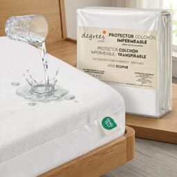 Degrees Home – Ecopur – Waterproof Mattress Protector – Mattress Protector 80 cm – 80 x 190/200 cm – Breathable – Waterproof – Without Zip – Terry 100% Cotton