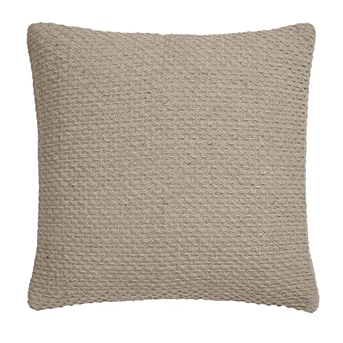 Drift Home Sustainable Cushion - Recycled Cotton - 43 x 43cm - Natural Woven, Textured Finish - Filling Included