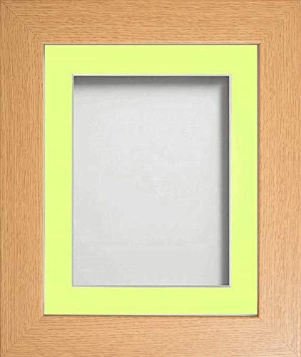 Frame Company Watson Beech Picture Photo Frame fitted with Perspex, A2 with Lemon Bon Bon Mount for image size A3