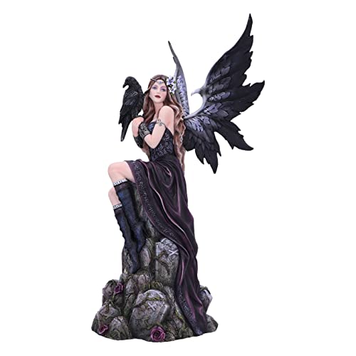 Nemesis Now Ravina Figurine 38cm, Resin, Raven Fairy Figurine, Gothic Fantasy Merchandise, Cast in the Finest Resin, Hand-Painted,Black