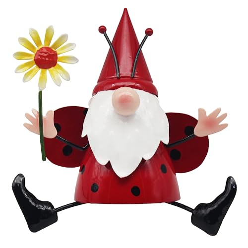 Lesser & Pavey Bright Eyes Red Gnome Figurines Statues For Home Decor - Ideal Ornaments Friendship Gifts For Women & Men - Lovely Table Centerpiece & Living Room Accessories