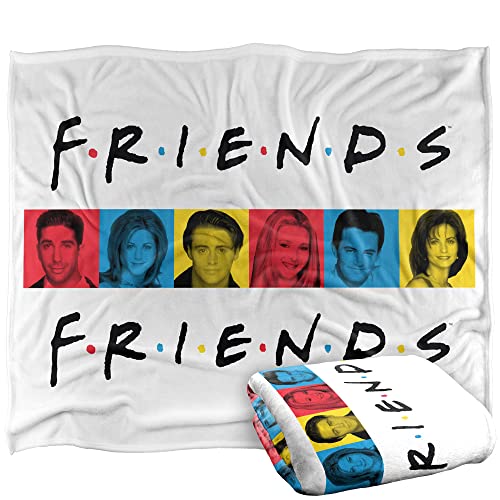 FRIENDS Cast Blocks Officially Licensed Silky Touch Super Soft Throw Blanket 152 x 127 cm