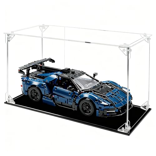 Acrylic Display Case Clear Action Figure Display Case with Mirrored Back, Dustproof Protection Display Box Alternative Glass Case for Collectibles Figures Models Doll Toys (15.7x8x8 inch, 40x20x20cm)