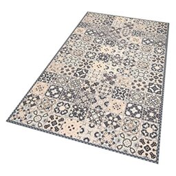 Zala Living Zoe Vinyl Mat, Dark Blue/Cream, 47 x 140 x 0.02 cm