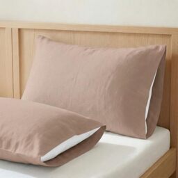 ECOMMERC3 - Pillowcase 90 100% Cotton - Nude Pink Pillowcase Softness and Freshness for a Breathable, Hypoallergenic and Durable Sleep