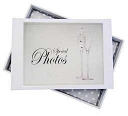 WHITE COTTON CARDS Special Photos, Mini Photo Album, Flutes, Board, White, 12.5 x 17.5 x 2.5 cm