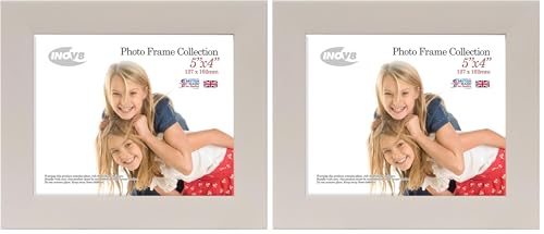 Inov8 Framing PFVS-SOGR-54 British Made Traditional Picture/Photo Frame, Soft Grey, 5x4 inch (Pack of 2)