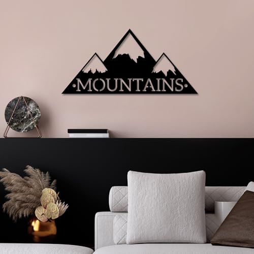 Stylish Black Decorative Metal Wall Accessory, 62 x 30 cm, 100% Metal, 1.5 mm Thickness, Lightweight (0.63 kg), Perfect for Modern Home Decor
