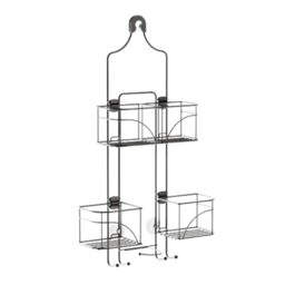 Zenna Home With Baskets That Slide Out to accommodate Hose, Versatile Storage Solution for Your Bath Area. Rust-Resistant Expandable Over-The-Shower Caddy, Bronze
