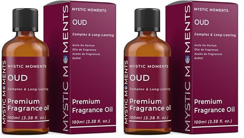 Mystic Moments - Oud Fragrance Oil - 100ml - Perfect for Soaps, Candles, Bath Bombs, Oil Burners, Diffusers and Skin & Hair Care Items (Pack of 2)