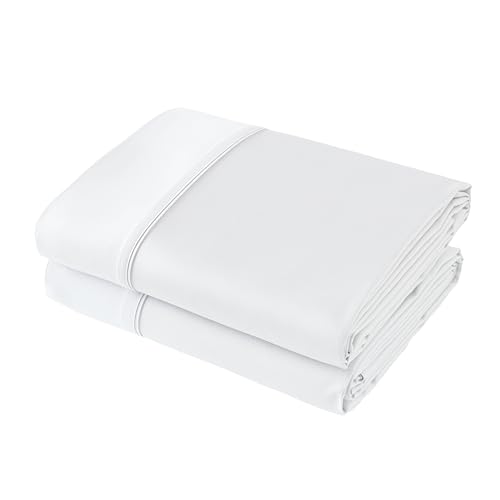 Flat Sheet Only 2 Pack,Twin Size 400 Thread Count 100% Egyptian Cotton Flat Sheet - Wrinkle, Fade, Stain Resistant (White,Twin,2Pack)