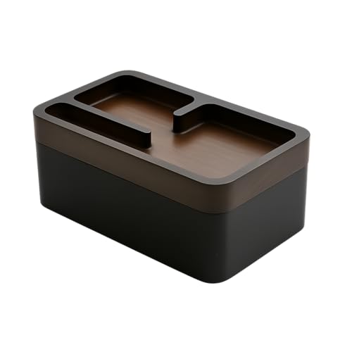 Mordeco REVOV Tray Box, EDC Valet Tray Box with Authentic Wood Magnetic Swivel Lid, Organizer, Office Supplies, Minimalist Decor, EDC Gear Organizer, Wood Docking Station (Black)