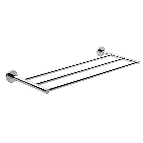 Gedy G-Jakarta, Bathroom Shelf Chrome Colour, Stainless Steel Wall Mount with Frosted Glass Containers, 10 Year, Design: R&S, Measures 5.5 x 61.5 x 26.5 cm, Unica