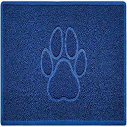 Nicoman Paw Embossed Shape Indoor Outdoor Dirt-Trapper Door Mat Washable Barrier Heavy Duty Doormat - (Watertight Rubber-Back, Medium, Blue, 75 x 44cm)