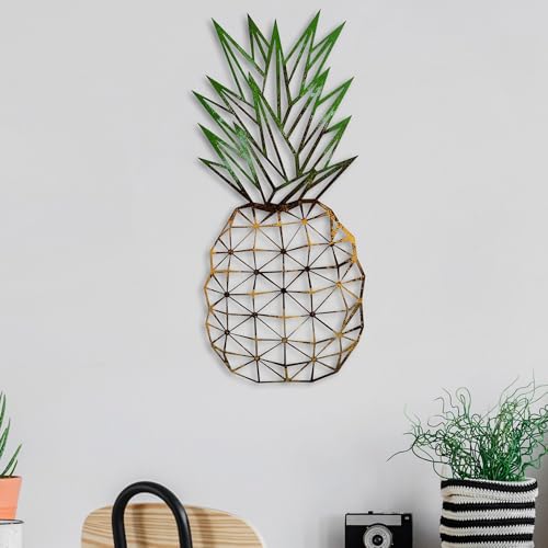 Hand-Painted Decorative Metal Wall Accessory, 56 x 24 x 1.5 cm, 100% Metal, 1.5 mm Thick, Unique Colour Variations for Stylish Home Decor