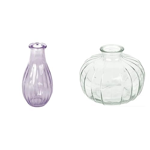 Talking Tables Lilac Glass Bud Vase for flowers, s & Talking Tables Clear Glass Bud Vase for flowers, s Table Decor Bundle