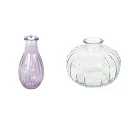 Talking Tables Lilac Glass Bud Vase for flowers, s & Talking Tables Clear Glass Bud Vase for flowers, s Table Decor Bundle