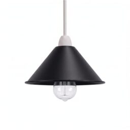 Modern Black Cone Pendant Light Shade Industrial Retro Easy Fit 18cm Ceiling Lampshade for Bedroom Kitchen Dining Room Restaurant Cafe