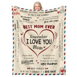 GEEMBI Gifts for Mom from Daughter Son - Super Soft Fleece Throw Blanket for Couch Bed 50x60 in - Mother's Day Mom Birthday Gifts for Women Mama, Present for Stepmom Mother-in-Law