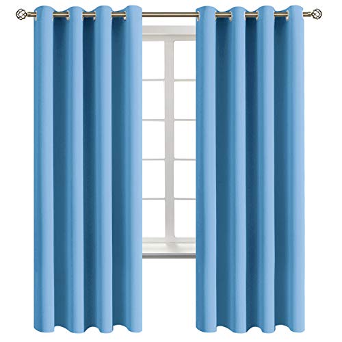 BGment Room Darkening Blackout Curtains 72 Inches Long - Grommet Thermal Insulated Drapes Window Treatment Curtains for Bedroom, 2 Panels, 52 x 72 Inch, Sky Blue