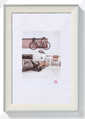 walther design Picture Frame Cream 15 x 20 cm with Silver Outer Edge, Bohemian Design Frame EN520C