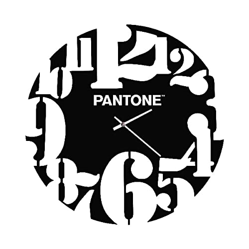 Homemania Round Wall Clock with Numbers for Living Room, Kitchen, Office, Black, White, Metal, 40 x 0.15 x 40 cm, Dimension du Produit: L40xP0,15xA40 cm, 0,9 kg