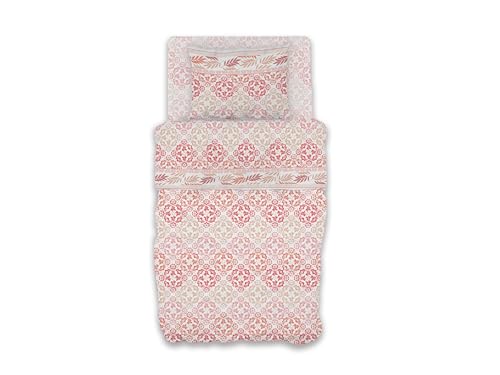 GEMITEX Cotton Bed Set, 100% Cotton, Breathable, Free of Harmful Substances, Certified Quality Standard 100 by OEKO-TEX Confidence in Textile, Single, G24/Pink, Designed in Italy