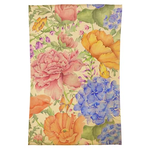 Voyage Maison Idalia Rug – Handcrafted 100% Wool Floral Watercolour Rug (Pink - 120x180cm)
