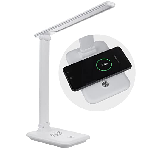 Maclean MCE616 Dimmable LED Desk Lamp Desk Lamp 9W with Induction Qi Charger Adjustable Ligth Temperature Black