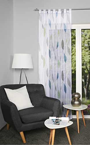 HOMEbasics - Printed Voile Curtain Paolo - Ideal for Stylish Living Rooms - Easy Assembly