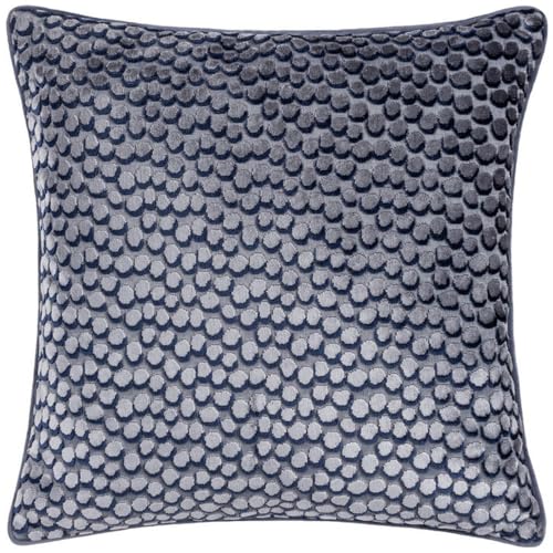 Furn Hoem Lanzo Cut Velvet Piped Cushion Cover – Velvet Piped Trim Zip Closure (Dusk – 45 x 45cm)