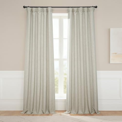 HPD Half Price Drapes Faux Linen Textured Room Darkening Curtains for Bedroom 108 Inches Long (1 Panel), 50W X 108L Curtains for Living Room Home Decor, Oatmeal