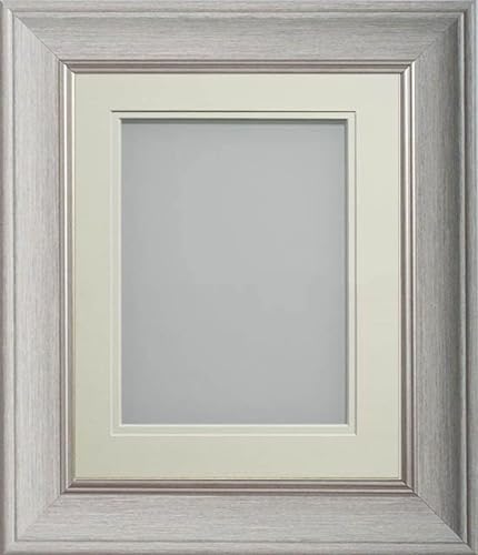 Frame Company Drummond Pale Grey Photo Frame, Double Ivory Mount, 10x10 for 8x8 inch, fitted with perspex