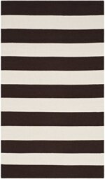 Safavieh Modern Indoor Flatweave Rectangle Area Rug, Montauk Collection, MTK712, in Chocolate / Ivory, 91 X 152 cm for Living Room, Bedroom or Any Indoor Space