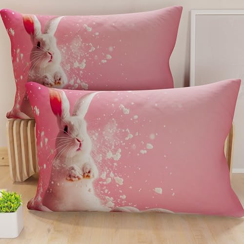 PETTI Artigiani Italiani - Set of 2 Easter Cushion Covers 50x80 cm in Microfibre, Easter Decorative Cushions for Bedroom, Sofa and Living Room, 2 Decorative Pillow Covers, 100% Made in Italy