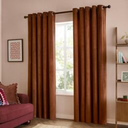 furn. The Ultimate Velvet Eyelet Curtain Pair (Chestnut - 229x183cm)