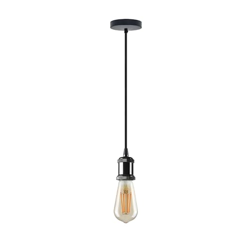 LEDSone E27 Pendant Light Fitting with Adjustable Cable Ceiling Rose Kit Industrial Hanging Lamp Holder DIY Lighting Fixture for Modern Interiors