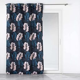 Douceur d'Intérieur Curtain, Polyester, Blue, 140 x 260 CM