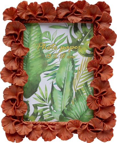 Kare Design Picture Frame Ginkgo Leaf, Orange, Photo 13x18 cm, Vertical, Modern, Decorative Home Accessories, Gift Idea, Decor for Living Room, Bedroom
