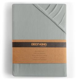 DecoKing Fitted Sheet Emperor II 100% Combed Cotton Soft Jersey Bed Sheet 200x200-200x220 cm Steel Amber