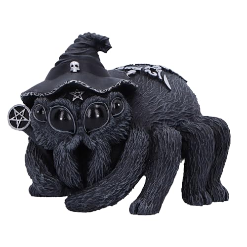 Nemesis Now Cult Cuties Arachnias Spider Witch Figurine - Gothic Black Spider Decor, Occult Collectible Statue, Hand-Painted Resin Gift, for Fans