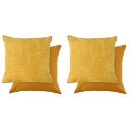 Emma Barclay Portland Hatch Cushion Cover (Ochre Yellow) (Pack of 2)