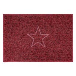 Nicoman STAR Embossed Shape Door Mat-Trapper Jet-Washable Doormat-(Use Indoor or Sheltered Outdoor), Large (90x60cm), Red with Black