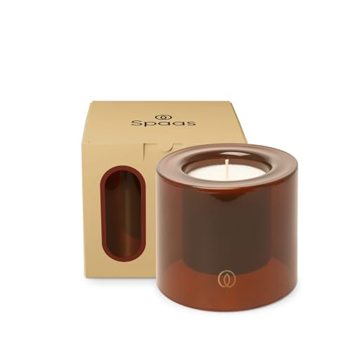 Spaas Delight Scented Candle Small 40h, Sunset Spark, Ivory in Smoked Brown Glass